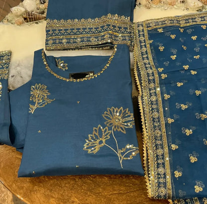 Royal Azure Embroidered