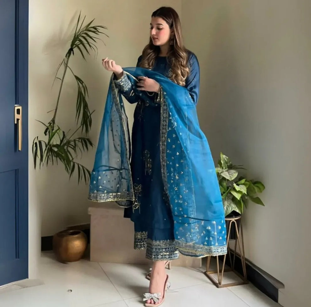 Royal Azure Embroidered – BrandHubb.pk